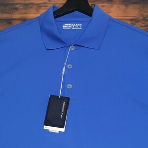 Nike Golf FIT DRY Polo Shirt Mens Medium UPF 30 Performance Stretch Blue NWT